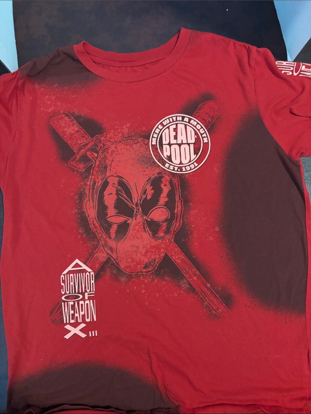 Marvel Deadpool Red Short Sleeve Graphic Tee